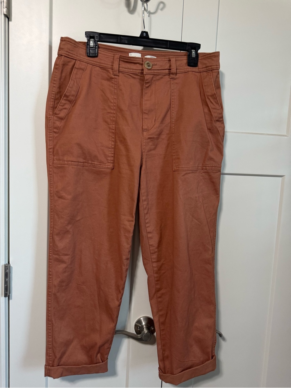 A New Day woman’s Rust Orange High Rise Utility ankle Pants size 12